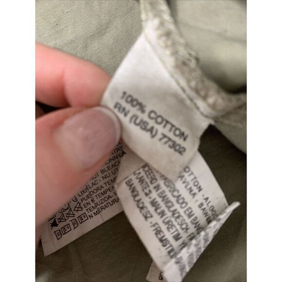 Zara Womens Solid Olive Green Long Sleeve Denim Button Down Jacket Small - Picture 6 of 7